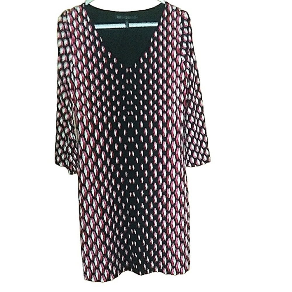 WHITE HOUSE BLACK MARKET WHBM Geometric Cube Print Dress Size S Small